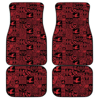 Black Tonga Kilisimasi Fiefia Car Mats Pacific Patchwork Xmas Vibes - Polynesian Pride