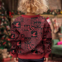 Black Tonga Kilisimasi Fiefia Kid Ugly Christmas Sweater Pacific Patchwork Xmas Vibes - Polynesian Pride