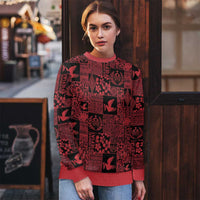 Black Tonga Kilisimasi Fiefia Ugly Christmas Sweater Pacific Patchwork Xmas Vibes - Polynesian Pride