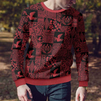 Black Tonga Kilisimasi Fiefia Ugly Christmas Sweater Pacific Patchwork Xmas Vibes - Polynesian Pride