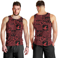 Black Tonga Kilisimasi Fiefia Men Tank Top Pacific Patchwork Xmas Vibes - Polynesian Pride