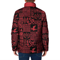 Black Tonga Kilisimasi Fiefia Padded Jacket Pacific Patchwork Xmas Vibes - Polynesian Pride