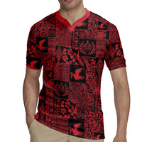 Black Tonga Kilisimasi Fiefia Rugby Jersey Pacific Patchwork Xmas Vibes - Polynesian Pride