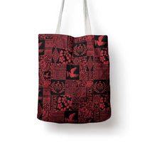 Black Tonga Kilisimasi Fiefia Tote Bag Pacific Patchwork Xmas Vibes - Polynesian Pride