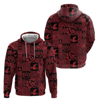 Black Tonga Kilisimasi Fiefia Zip Hoodie Pacific Patchwork Xmas Vibes - Polynesian Pride