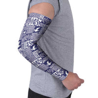 Blue Tonga Kilisimasi Fiefia Arm Sleeves Pacific Patchwork Xmas Vibes - Polynesian Pride