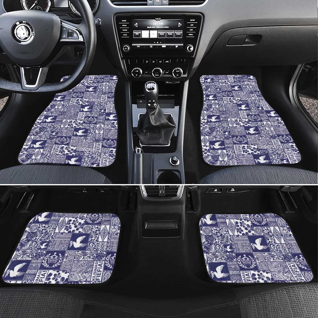 Blue Tonga Kilisimasi Fiefia Car Mats Pacific Patchwork Xmas Vibes - Polynesian Pride