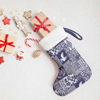 Blue Tonga Kilisimasi Fiefia Christmas Stocking Pacific Patchwork Xmas Vibes LT9 - Polynesian Pride