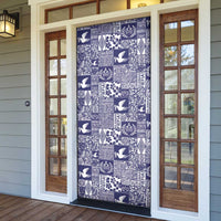 Blue Tonga Kilisimasi Fiefia Door Cover Pacific Patchwork Xmas Vibes - Polynesian Pride