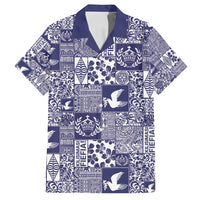 Blue Tonga Kilisimasi Fiefia Family Matching Summer Maxi Dress and Hawaiian Shirt Pacific Patchwork Xmas Vibes - Polynesian Pride