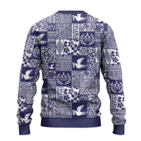 Blue Tonga Kilisimasi Fiefia Ugly Christmas Sweater Pacific Patchwork Xmas Vibes - Polynesian Pride