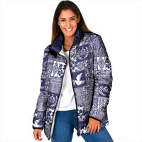 Blue Tonga Kilisimasi Fiefia Padded Jacket Pacific Patchwork Xmas Vibes - Polynesian Pride