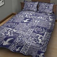 Blue Tonga Kilisimasi Fiefia Quilt Bed Set Pacific Patchwork Xmas Vibes - Polynesian Pride