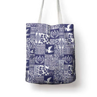Blue Tonga Kilisimasi Fiefia Tote Bag Pacific Patchwork Xmas Vibes - Polynesian Pride