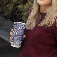 Blue Tonga Kilisimasi Fiefia Tumbler Cup Pacific Patchwork Xmas Vibes - Polynesian Pride