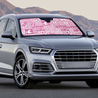 Pink Tonga Kilisimasi Fiefia Auto Sun Shade Pacific Patchwork Xmas Vibes - Polynesian Pride