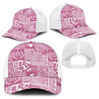 Pink Tonga Kilisimasi Fiefia Baseball Net Cap Pacific Patchwork Xmas Vibes - Polynesian Pride