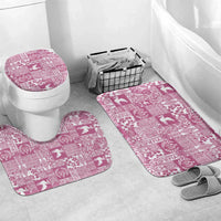 Pink Tonga Kilisimasi Fiefia Bathroom Set Pacific Patchwork Xmas Vibes - Polynesian Pride