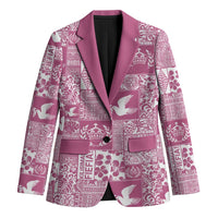 Pink Tonga Kilisimasi Fiefia Blazer Pacific Patchwork Xmas Vibes - Polynesian Pride