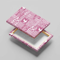 Pink Tonga Kilisimasi Fiefia Canvas Wall Art Pacific Patchwork Xmas Vibes - Polynesian Pride