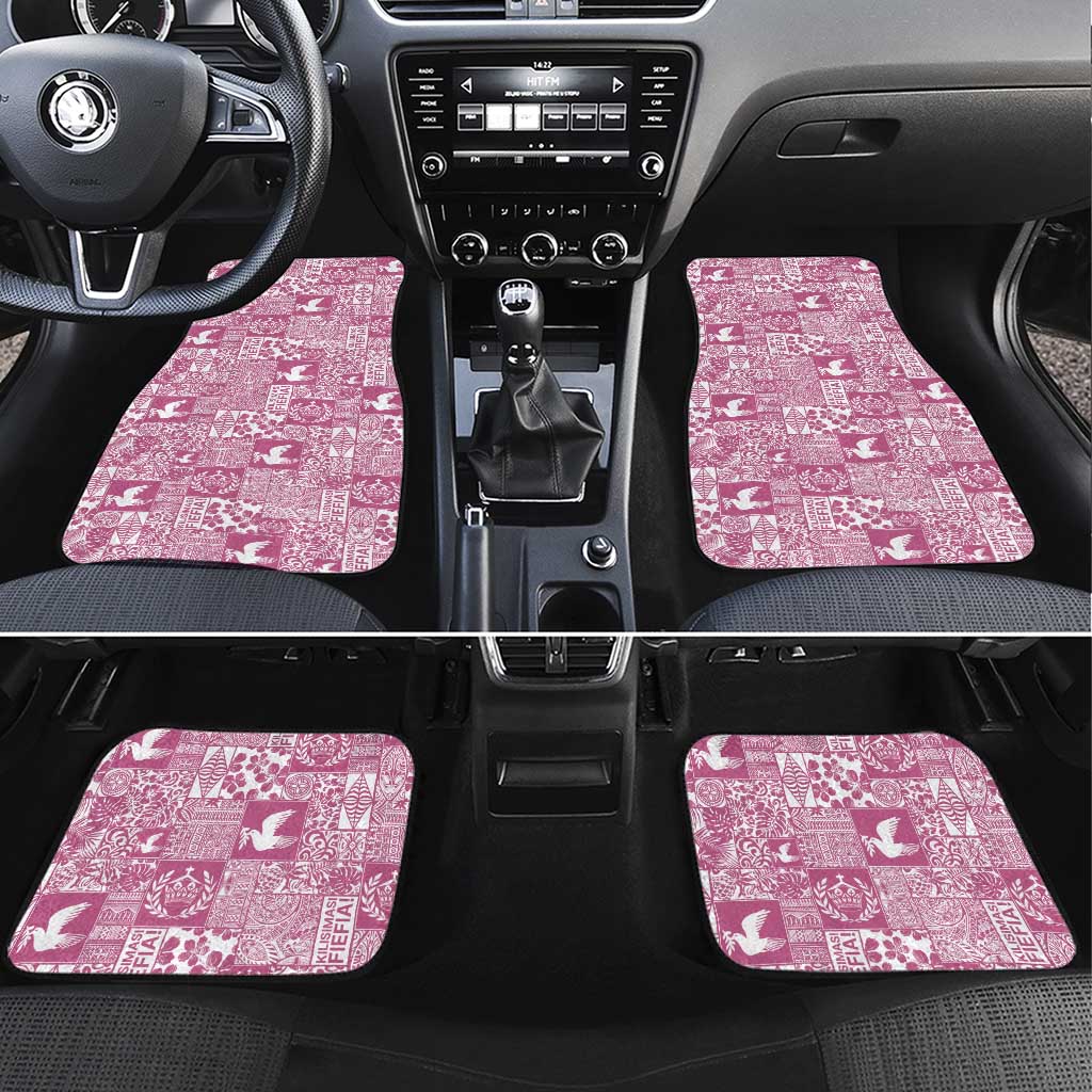 Pink Tonga Kilisimasi Fiefia Car Mats Pacific Patchwork Xmas Vibes - Polynesian Pride