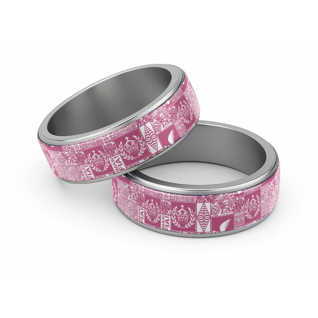 Pink Tonga Kilisimasi Fiefia Classic Ring Pacific Patchwork Xmas Vibes - Polynesian Pride