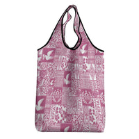 Pink Tonga Kilisimasi Fiefia Grocery Bag Pacific Patchwork Xmas Vibes - Polynesian Pride