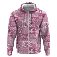Pink Tonga Kilisimasi Fiefia Hoodie Pacific Patchwork Xmas Vibes - Polynesian Pride