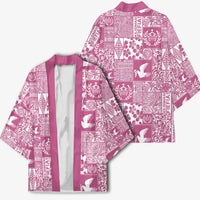 Pink Tonga Kilisimasi Fiefia Kimono Pacific Patchwork Xmas Vibes - Polynesian Pride