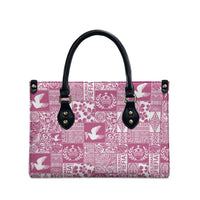 Pink Tonga Kilisimasi Fiefia Leather Bag Pacific Patchwork Xmas Vibes LT9 - Polynesian Pride