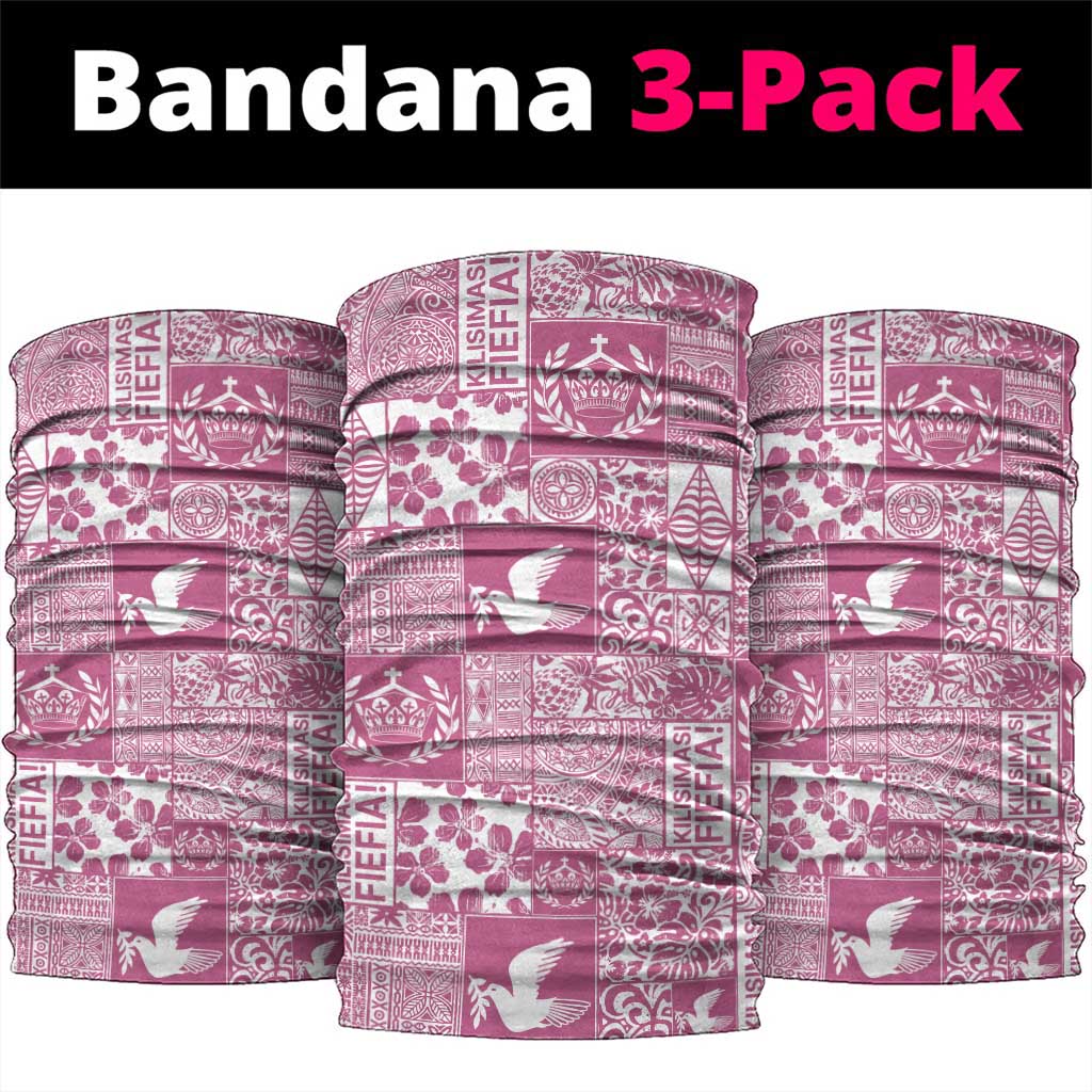 Pink Tonga Kilisimasi Fiefia Neck Gaiter Pacific Patchwork Xmas Vibes - Polynesian Pride