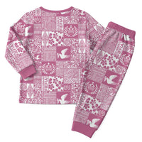Pink Tonga Kilisimasi Fiefia Christmas Pajama Set Pacific Patchwork Xmas Vibes - Polynesian Pride