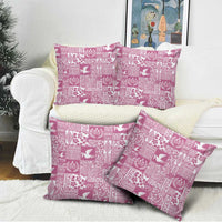 Pink Tonga Kilisimasi Fiefia Pillow Cover Pacific Patchwork Xmas Vibes - Polynesian Pride
