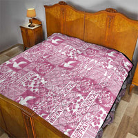 Pink Tonga Kilisimasi Fiefia Quilt Pacific Patchwork Xmas Vibes - Polynesian Pride