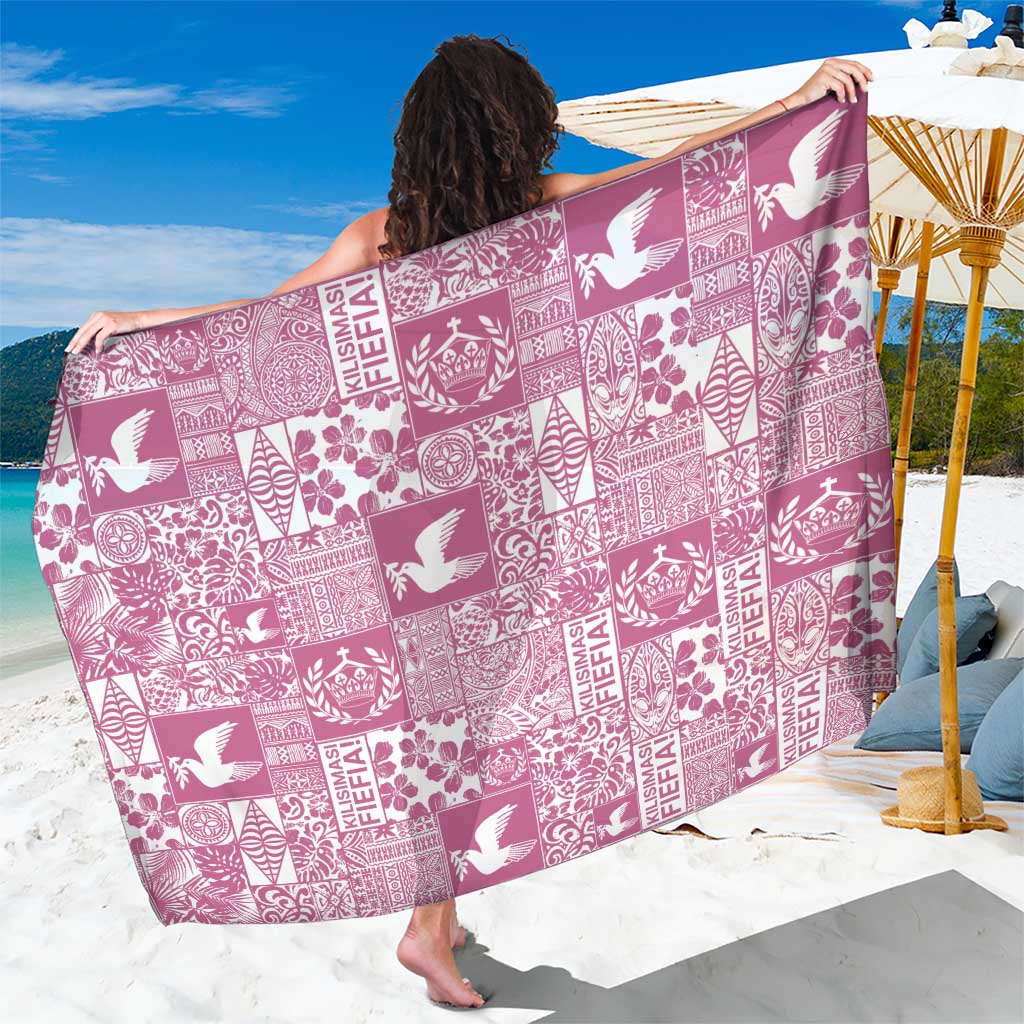 Pink Tonga Kilisimasi Fiefia Sarong Pacific Patchwork Xmas Vibes - Polynesian Pride