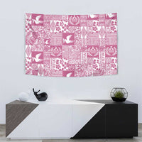 Pink Tonga Kilisimasi Fiefia Tapestry Pacific Patchwork Xmas Vibes - Polynesian Pride