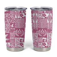 Pink Tonga Kilisimasi Fiefia Tumbler Cup Pacific Patchwork Xmas Vibes - Polynesian Pride