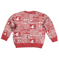 Red Tonga Kilisimasi Fiefia Kid Ugly Christmas Sweater Pacific Patchwork Xmas Vibes - Polynesian Pride