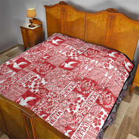 Red Tonga Kilisimasi Fiefia Quilt Pacific Patchwork Xmas Vibes - Polynesian Pride