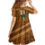 Custom Hawaii Honolulu Bowl Kid Short Sleeve Dress With Kakau Tribal Pattern LT9 - Polynesian Pride