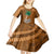 Custom Hawaii Honolulu Bowl Kid Short Sleeve Dress With Kakau Tribal Pattern LT9 - Polynesian Pride