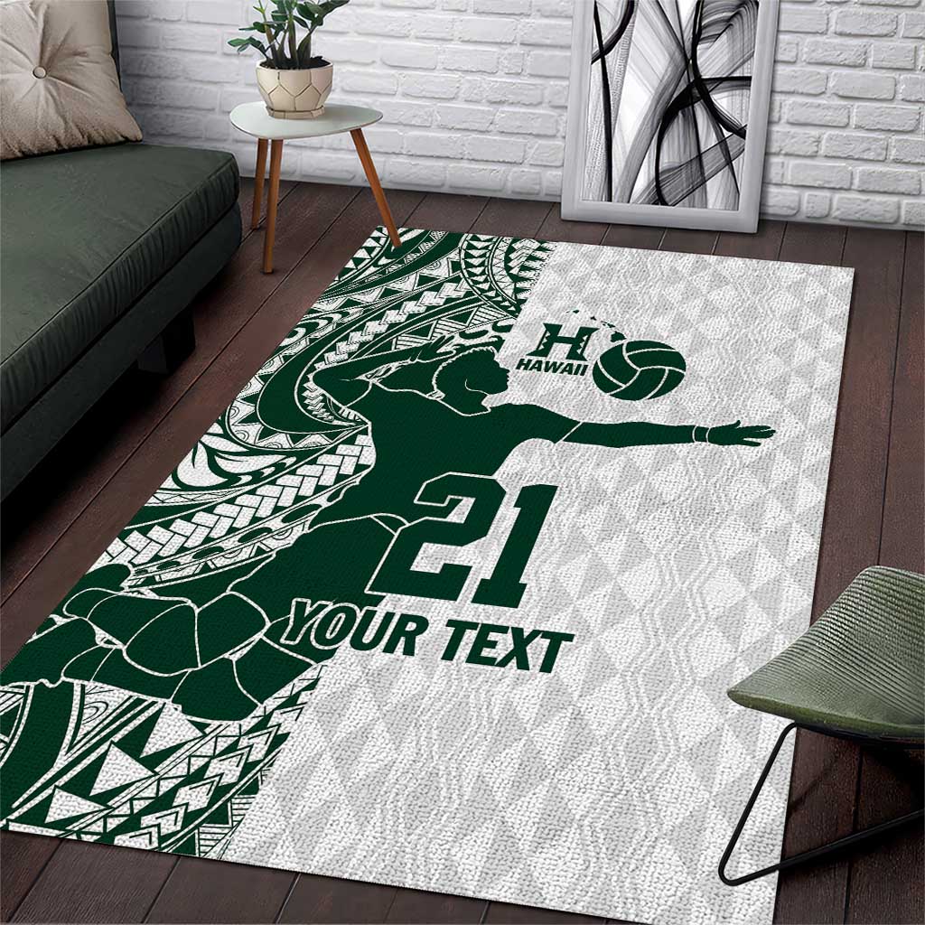 Polynesian Hawaii Volleyball Custom Area Rug Kakau with Sport Style