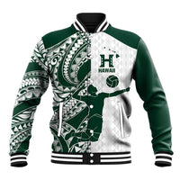 Polynesian Hawaii Volleyball Custom Baseball Jacket Kakau with Sport Style LT9 Unisex White - Polynesian Pride