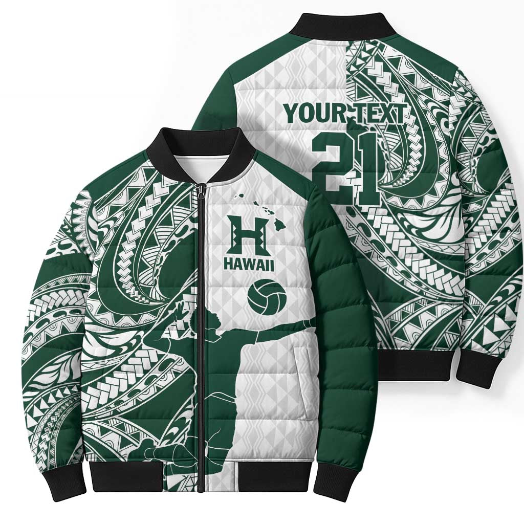 Polynesian Hawaii Volleyball Custom Bomber Puffer Jacket Kakau with Sport Style - Polynesian Pride