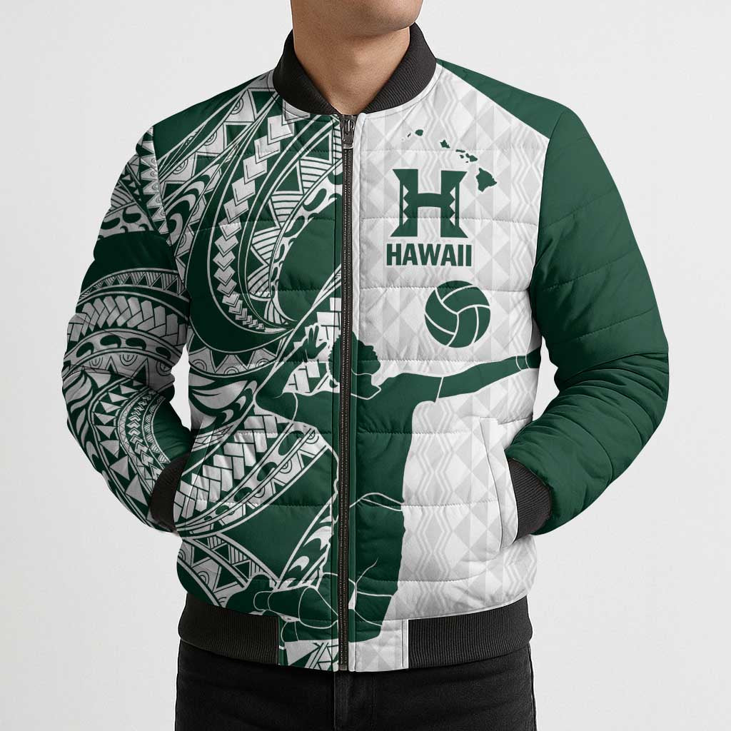 Polynesian Hawaii Volleyball Custom Bomber Puffer Jacket Kakau with Sport Style - Polynesian Pride
