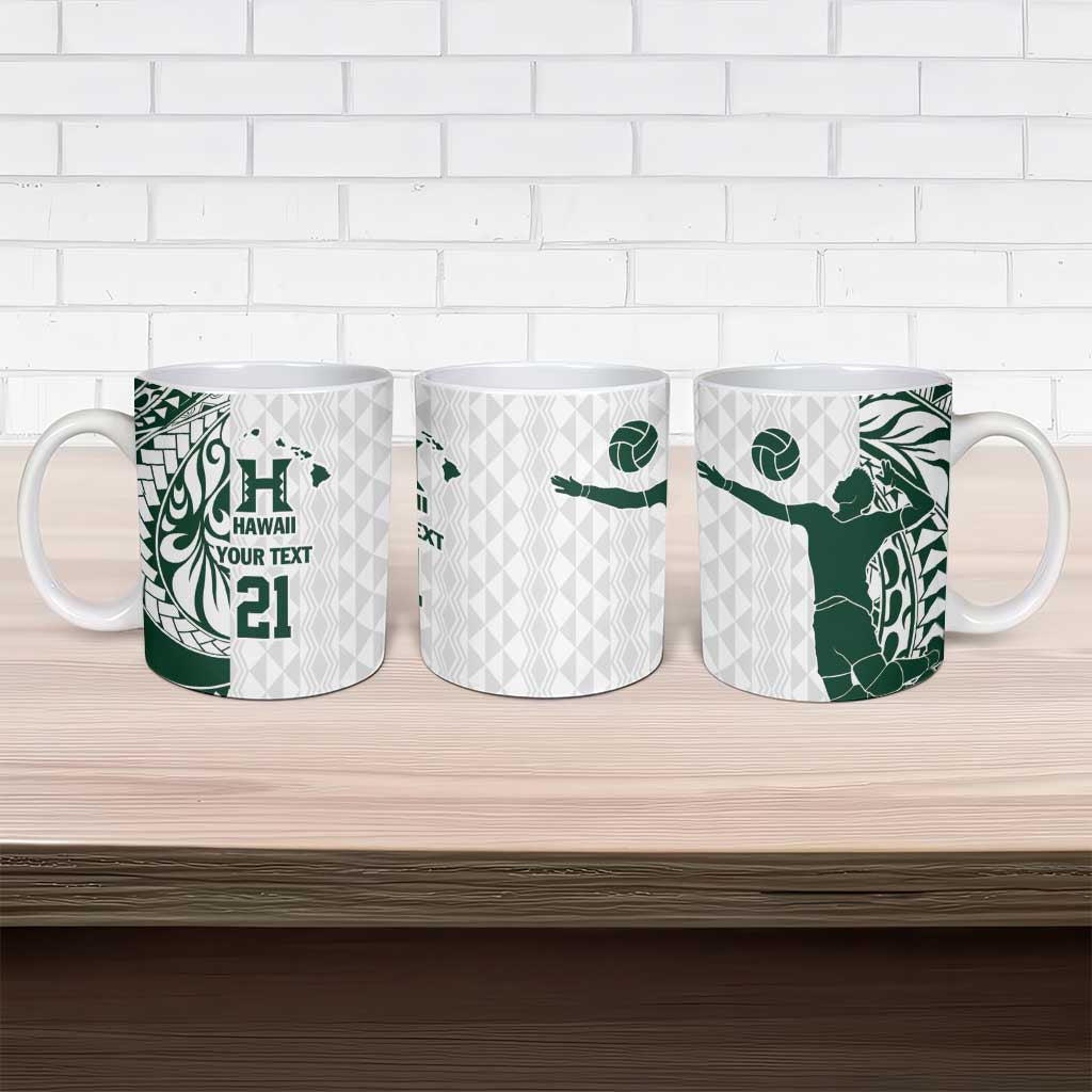 Polynesian Hawaii Volleyball Custom Ceramic Mug Kakau with Sport Style - Polynesian Pride