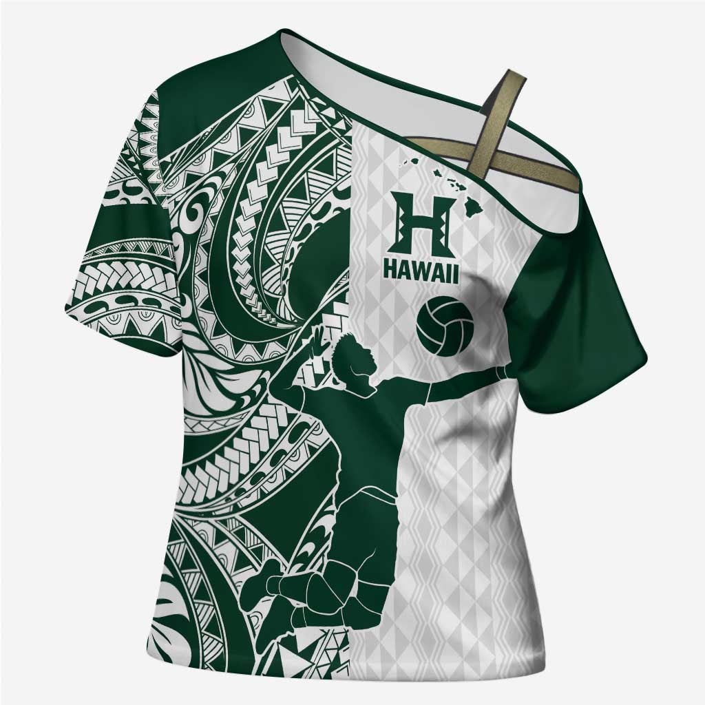 Polynesian Hawaii Volleyball Custom Cross Shoulder Shirt Kakau with Sport Style - Polynesian Pride