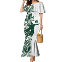 Polynesian Hawaii Volleyball Custom Family Matching Mermaid Dress and Hawaiian Shirt Kakau with Sport Style