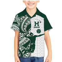 Polynesian Hawaii Volleyball Custom Family Matching Mermaid Dress and Hawaiian Shirt Kakau with Sport Style
