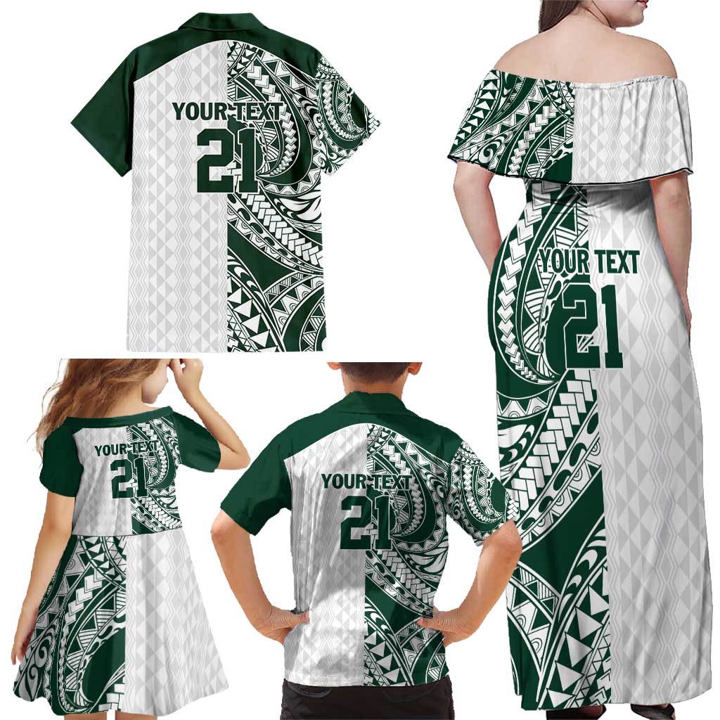 Polynesian Hawaii Volleyball Custom Family Matching Off Shoulder Maxi Dress and Hawaiian Shirt Kakau with Sport Style